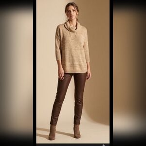 Anthropologie Field Flower Marled Cowl Tunic Sweater M